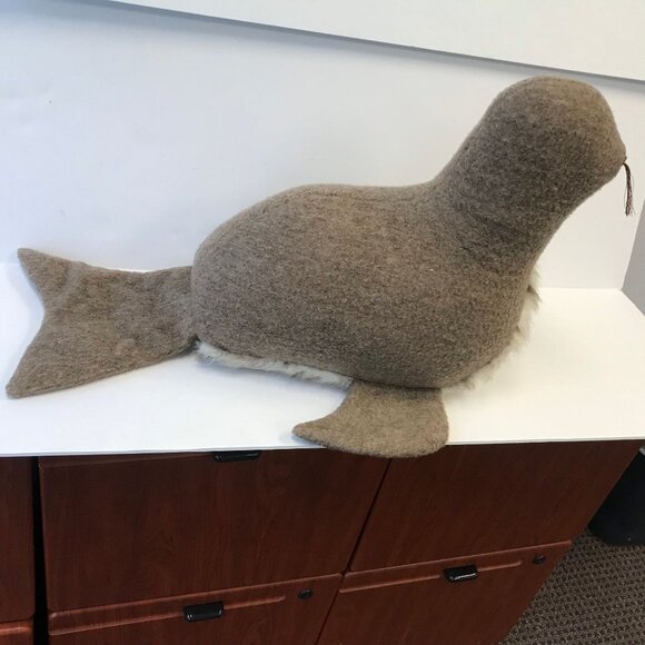 Vte Marine Life Seal Stuffed Animal Handmade By Sarah Bryant Fabric Artist 1980